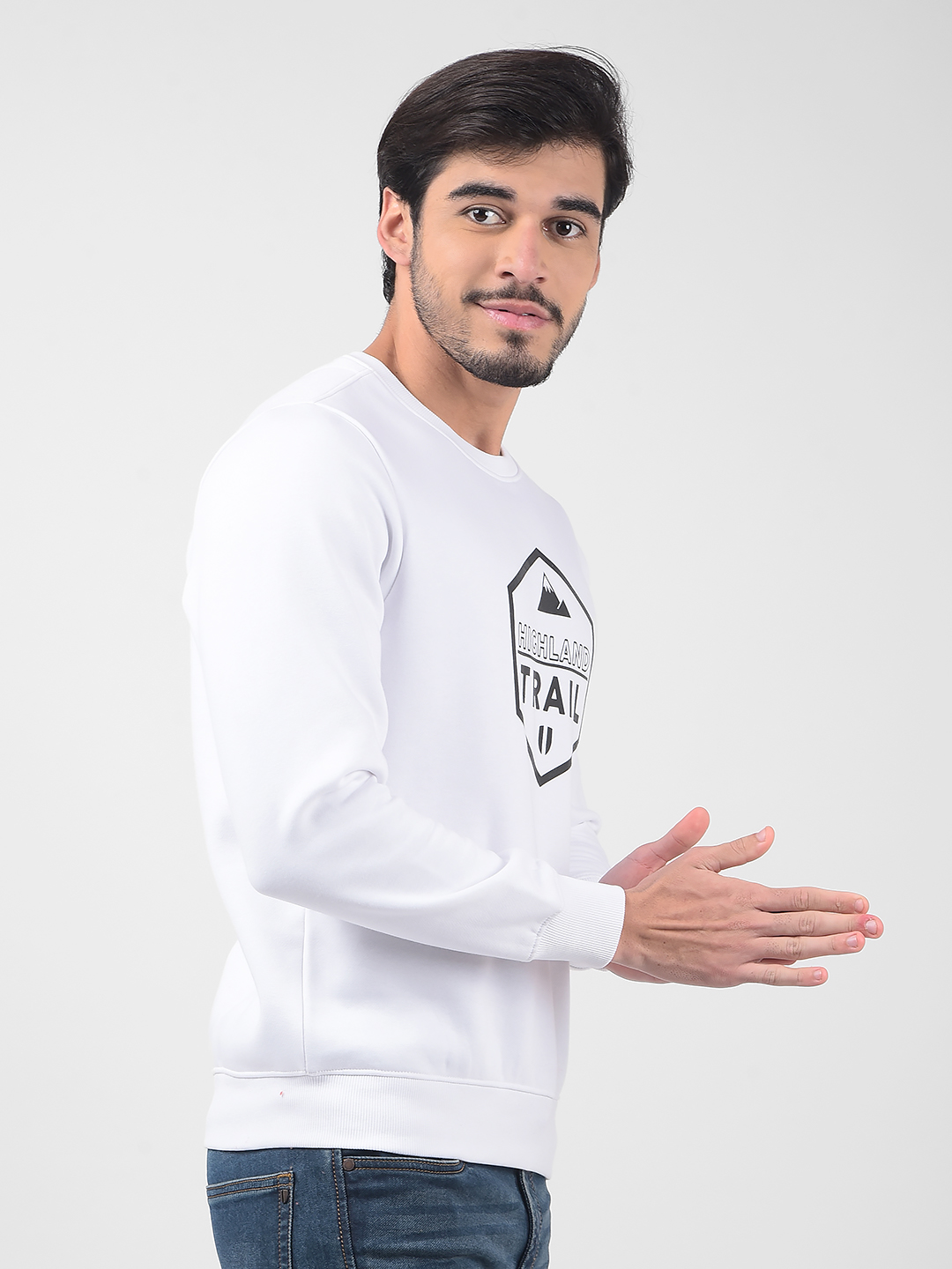 Numero Uno Men Typography White Sweat Shirt